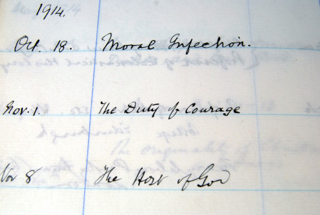 1 November 1914: The Duty of Courage [University of Glasgow Archives: CH2/1]